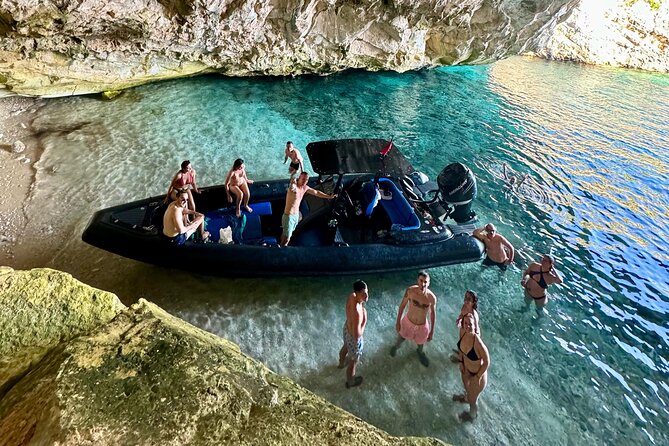 Blue Gem Cave and Grama Bay Speedboat Tour from Vlore - Dafina Bay, a quiet one-hour pause