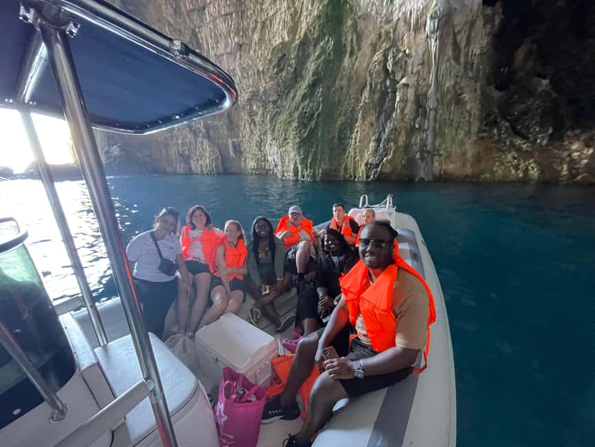 Clare: Sazan Island & Karaburun Speedboat Trip & Snorkeling - Haxhi Ali Cave, where swimming meets the rock
