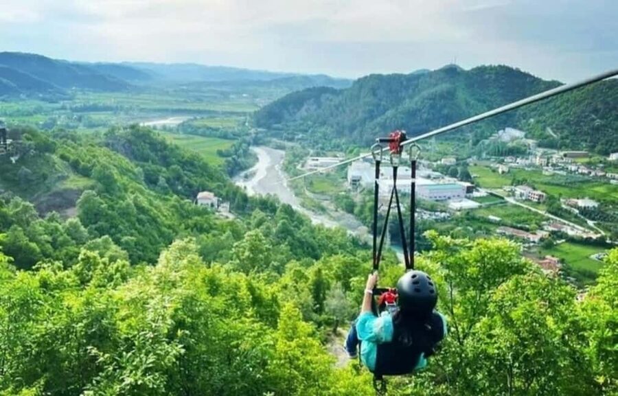 Durres/Golem: Zipline Albania and Petrela Castle - Flying above Petrela for two or three minutes