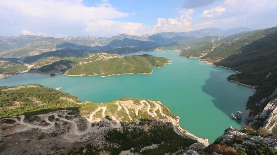 From Durres Golem: Bovilla Lake and Tirana City Day Tour - One hour around Skanderbeg Square
