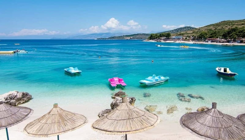 From Durres/Golem/Tirana: Saranda, Ksamil, Blue Eye Day Tour - Sarandë and the question of Lekursi Castle