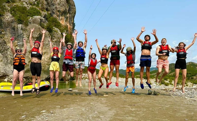 From Permet: Amazing Rafting Experience at Vjosa River - Swimming and rock jumping along the route