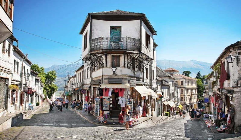 From Tirana & Durres: Private Tour of Gjirokaster & Blue Eye - Entering Gjirokaster Castle Above the Old Town