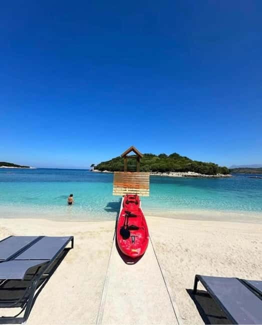 From Tirana/Durres/Vlora:Blue Eye,Saranda & Ksamil Boat Tour - Ksamil: beach time, islands, and clear water