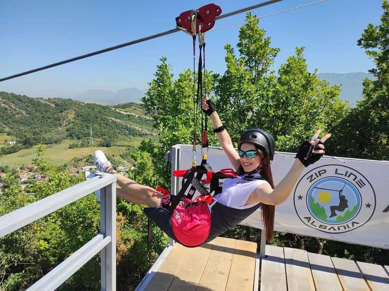 From Tirana: Petrela Zipline Adventure with Transport - From Tirana’s Myslym Shyri Street to Petrela