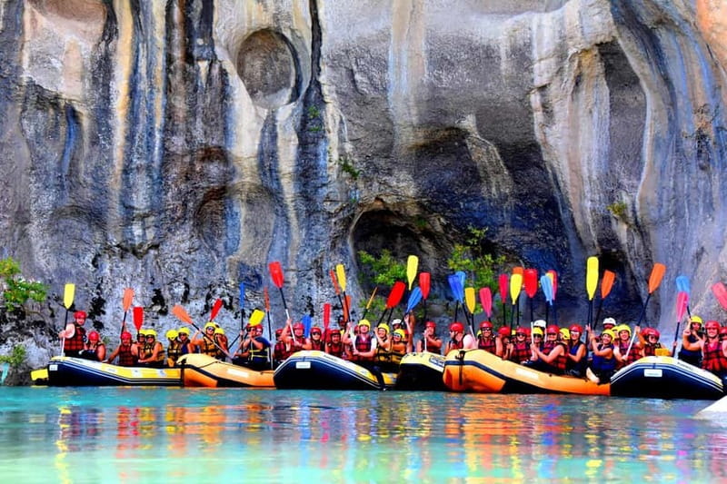 From Tirana: Vjosa Rafting & Benja Thermal Baths Day Tour - Getting ready for the rafting session