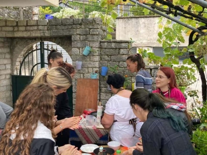 Gjirokastër: Traditional Albanian Vegetarian Cooking Class - A raki welcome before the cooking begins