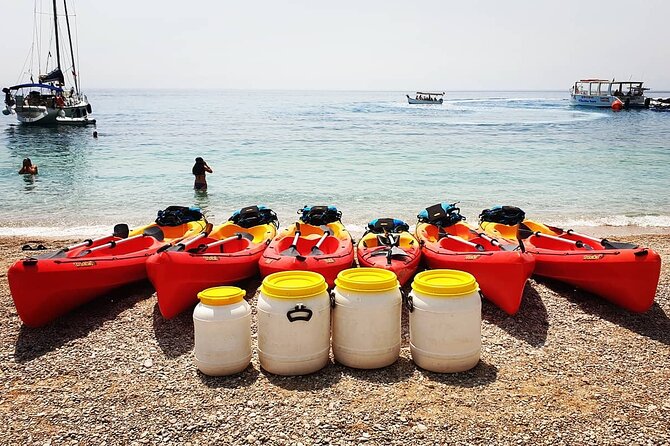 Kayak day in the coastline - Dhërmi Beach from a sea-level view