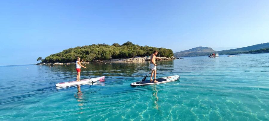 Ksamil islands: Stand-Up Paddle Tour (SUP Tour) - Getting your balance on the board