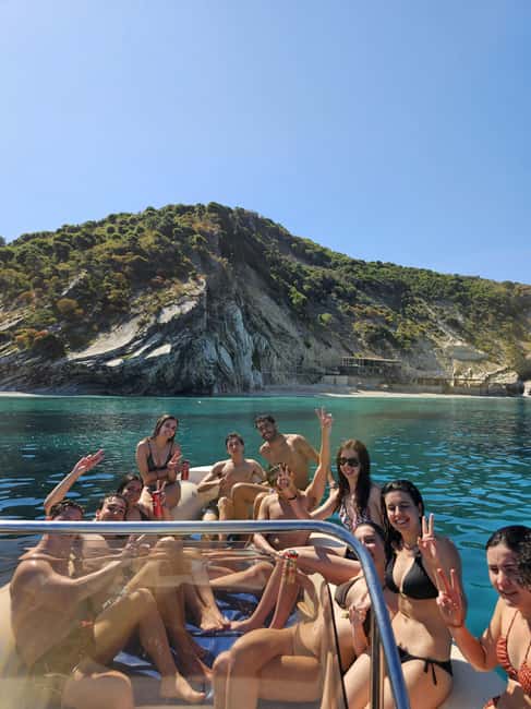 Ksamil Pigeon Cave Snorkeling free Drinks Speedboat In Group - Pigeon Cave, red rock, and changing sea conditions