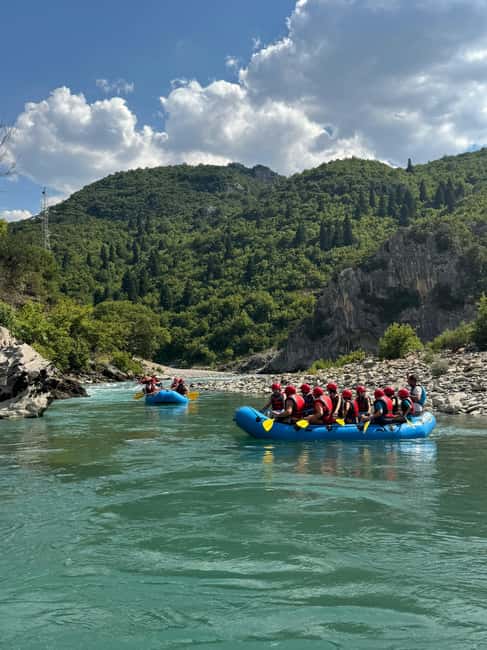 Permet: Kayak Experience - Vjosa River National Park Albania - Faster water and optional cliff jumping