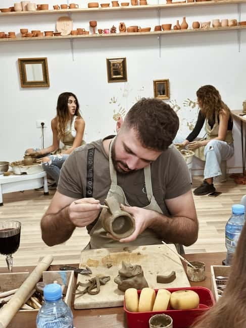 Pottery and Wine Workshop in Tirana - Taking a turn at the pottery wheel