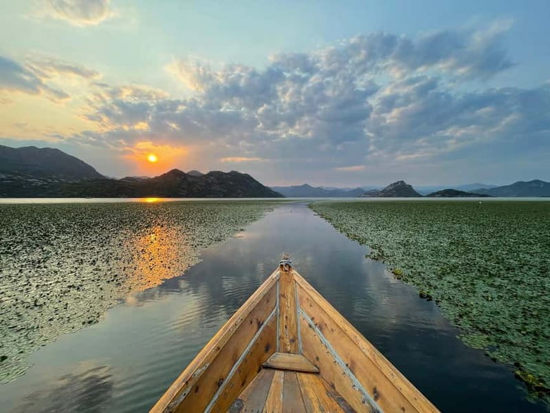 Romantic Sunset tour on Skadar lake with drinks and snacks - From Virpazar into the narrow canal