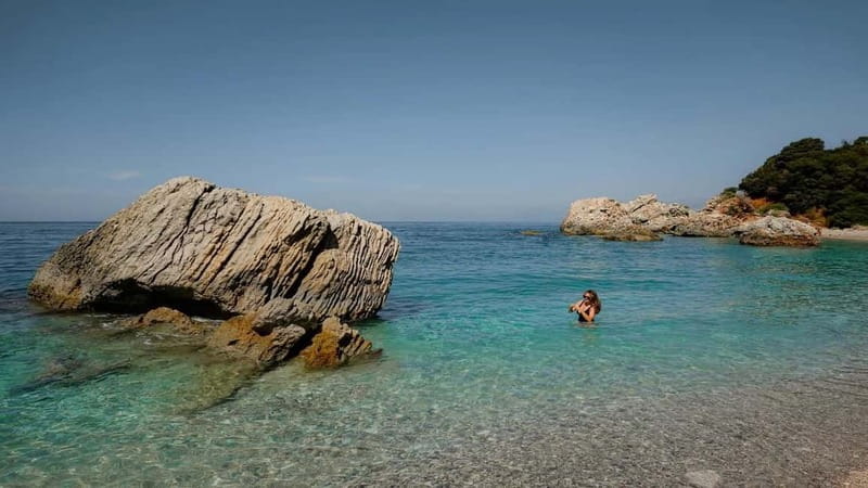 Saranda:Boat Tour to Kroreza with snorkelling,&umbrellas - Turtles Cave, Gremina, and the fun of moving fast