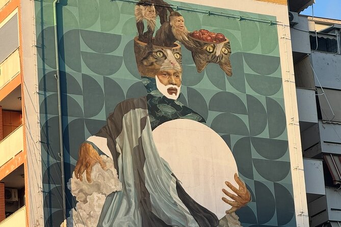 Tirana Mural Bike Tour: Street Art, Culture & Photography Stops - Rocket01 and the meeting of nature and technology