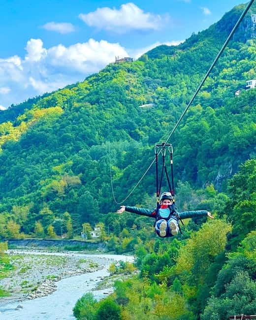 Tirana: The Balkans' Longest Zipline Petrela Adrenaline Tour - The launch and the short flight