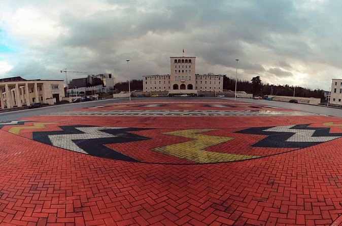 Tirane city bike ride - The mosque and landmarks around Skanderbeg Square