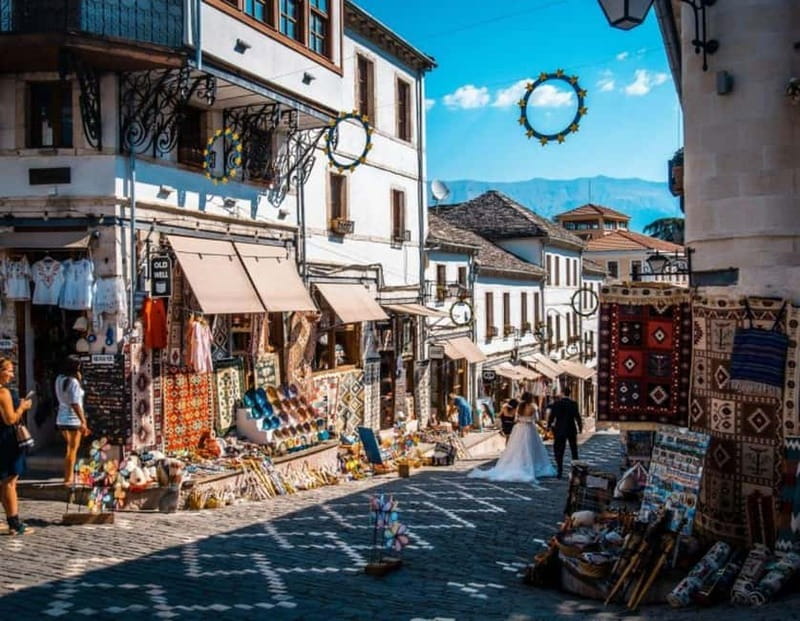 Tour and guide Blue Eye- Gjirokaster - Entering Gjirokastër through the old bazaar