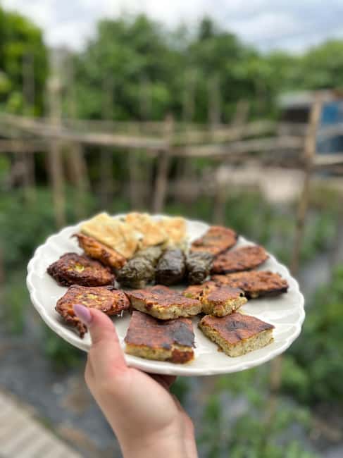 Traditional Food Tour,Dinner in a Local Garden(Eat as local) - The opening plate: peppers, cheese, dips, bread, and fruit