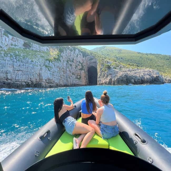 Vlora: Grama Bay and Blue Cave Speedboat Tour Adventure - Packing for a wet, exposed day