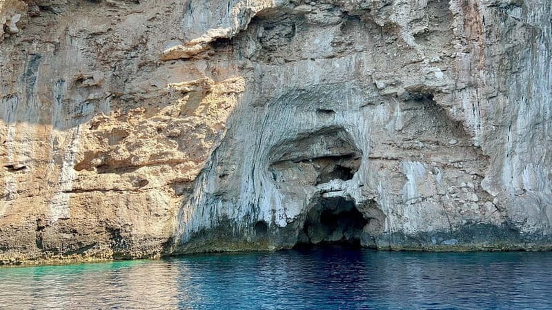 Vlore: Blue Cave & Smuggler<code>s Canyon, Karaburun Expedition – Six things to know before you book’ /></p>
<ul>
<li><strong>Haxhi Ali Cave starts the day with a swim:</strong> Your first major stop combines a dramatic cave with time for swimming and snorkeling.</li>
<li><strong>Dafina Bay and Dafina Cave offer two different moods:</strong> One is a longer beach break, while the other is a short stop focused on colored rock and water.</li>
<li><strong>The itinerary is packed:</strong> You visit many bays and caves, but most stops last between 15 and 45 minutes.</li>
<li><strong>Grama Bay gives you the longest break:</strong> Plan on about 90 minutes here for swimming, snorkeling, walking, and taking photos.</li>
<li><strong>The final return is long:</strong> After San Andreas Bay and the Blue Cave, the speedboat ride back takes about 80 minutes.</li>
<li><strong>Pack like you are going to the beach, not the airport:</strong> Large bags are not allowed, so bring only water, snacks, sunscreen, a towel, and a small waterproof bag.</li>
</ul>
<h2 id="what-this-karaburun-boat-trip-is-really-like">What this Karaburun boat trip is really like</h2>
<p><img width="487" height="650" decoding="async" src=