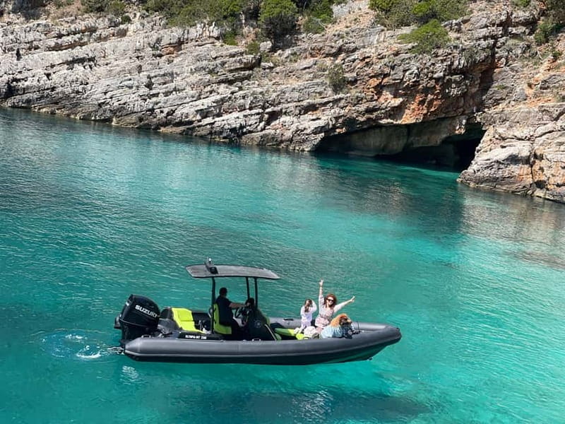 Vlore: Dafina Cave & Haxhi Ali Cave Speedboat Guided Tour - Haxhi Ali Cave after 40 minutes on the water