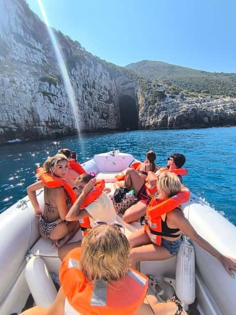 Vlore: Haxhi Ali Cave, Karaburun Speedboat Tour & Snorkeling - Entering Haxhi Ali Cave by speedboat