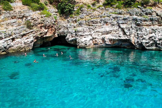 Vlore Private Boat Tour Blue Cave & Grama Bay Adventure - Bristani Bay and the remains of Albania’s military past