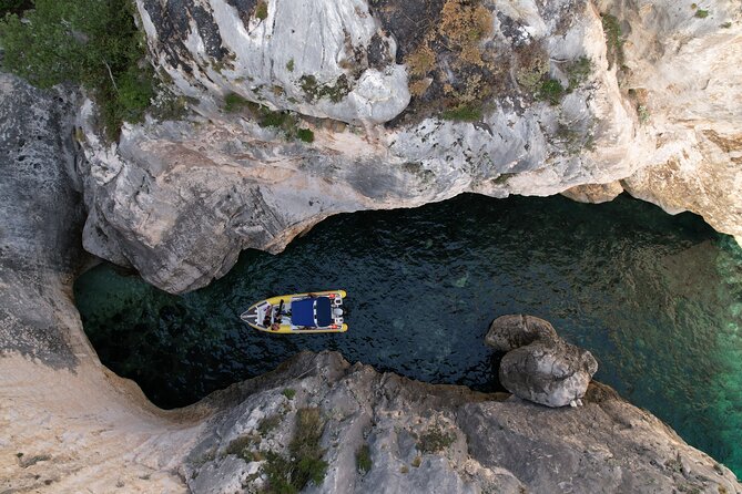 Vlore Private Boat Tour Blue Cave & Grama Bay Adventure - Inglezi Bay, a quiet coastal pause